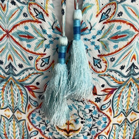 Cooper and Ella midi cold shoulder floral dress size lg - Picture 2 of 9